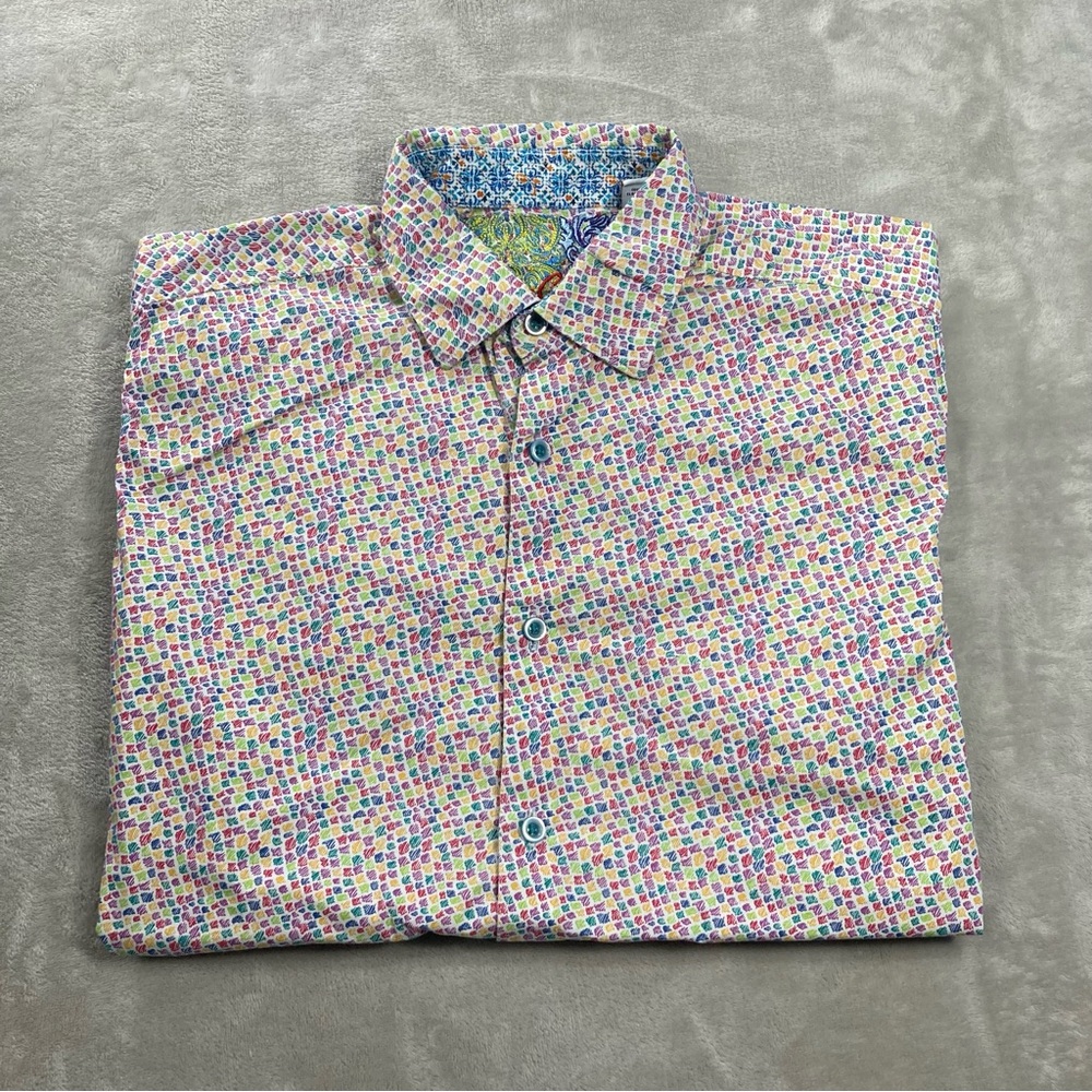 Robert Graham Pocatello Classic Fit Short Sleeve Shirt Button Up Men's Sz M